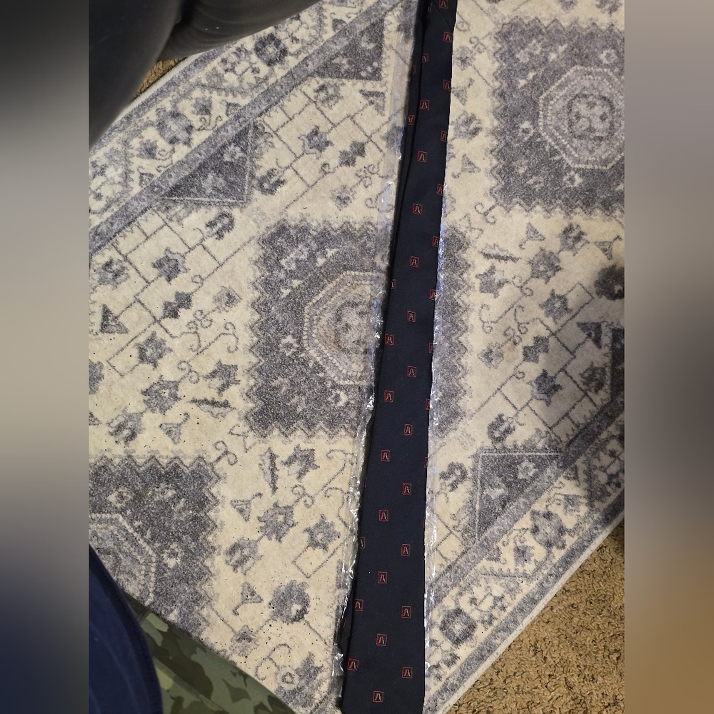 Victor Sumner Navy Tie with Red Pattern New